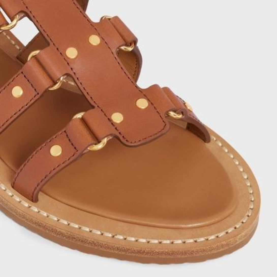 LYMPIA GLADIATOR SANDAL in CALFSKIN – 100% CALFSKIN - VEGETAL TANNING100% Calfskin LiningROUND TOE SHAPEMETAL – LUX VERSE Luxury Designer Fashion Outlet