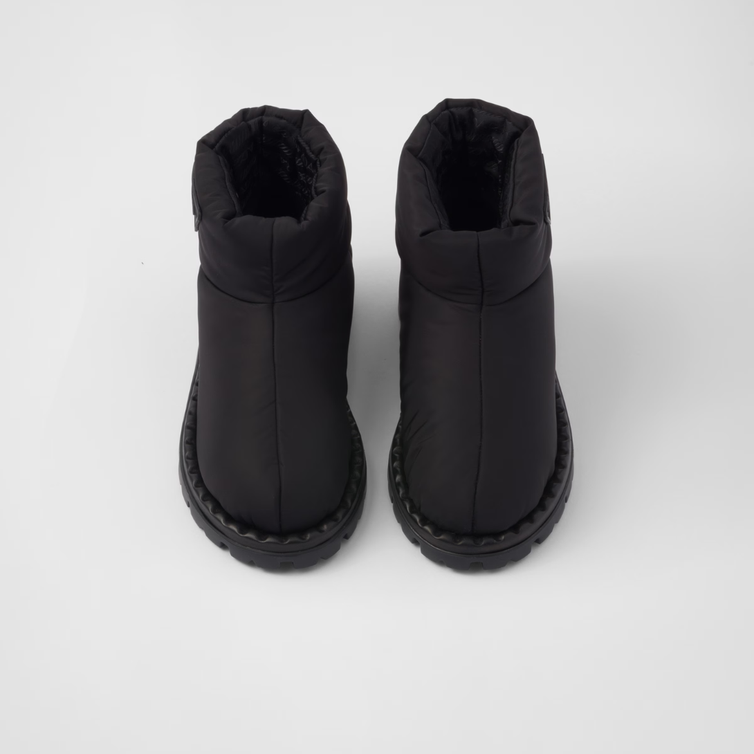 Re-Nylon booties – these modern Re-Nylon booties with a versatile, minimalist design are made – LUX VERSE Luxury Designer Fashion Outlet