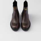 Leather Chelsea boots Dark Brown – upper with elasticized side gusset and pull tab on the back Leather lining Enameled – LUX VERSE Luxury Designer Fashion Outlet