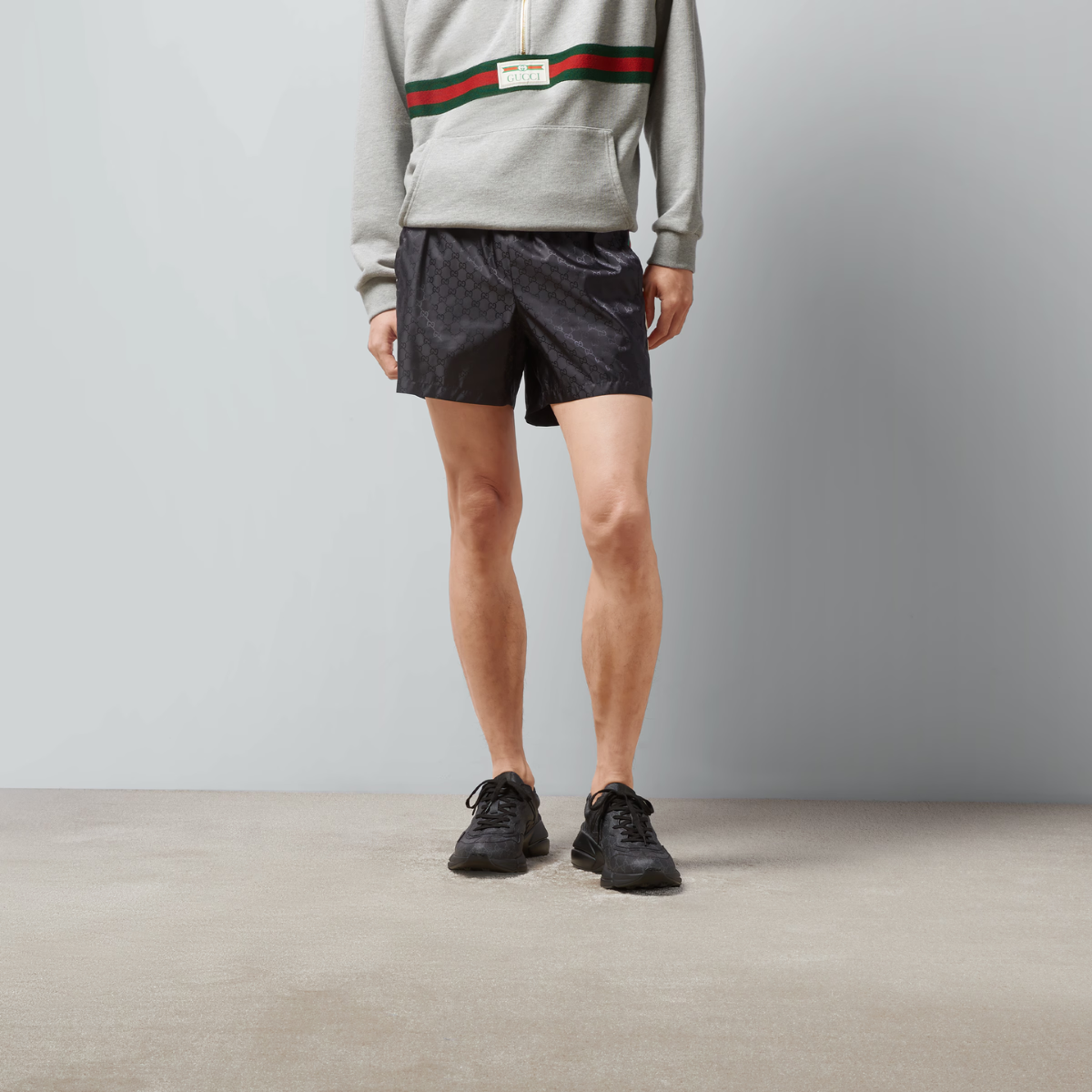 GG print nylon swim shorts – sophisticated and subtle patterns decorate a selection of styles for the Love Parade – LUX VERSE Luxury Designer Fashion Outlet