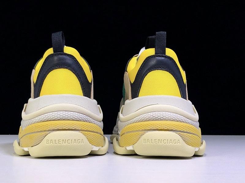 Triple S Beige and Teal Sneakers