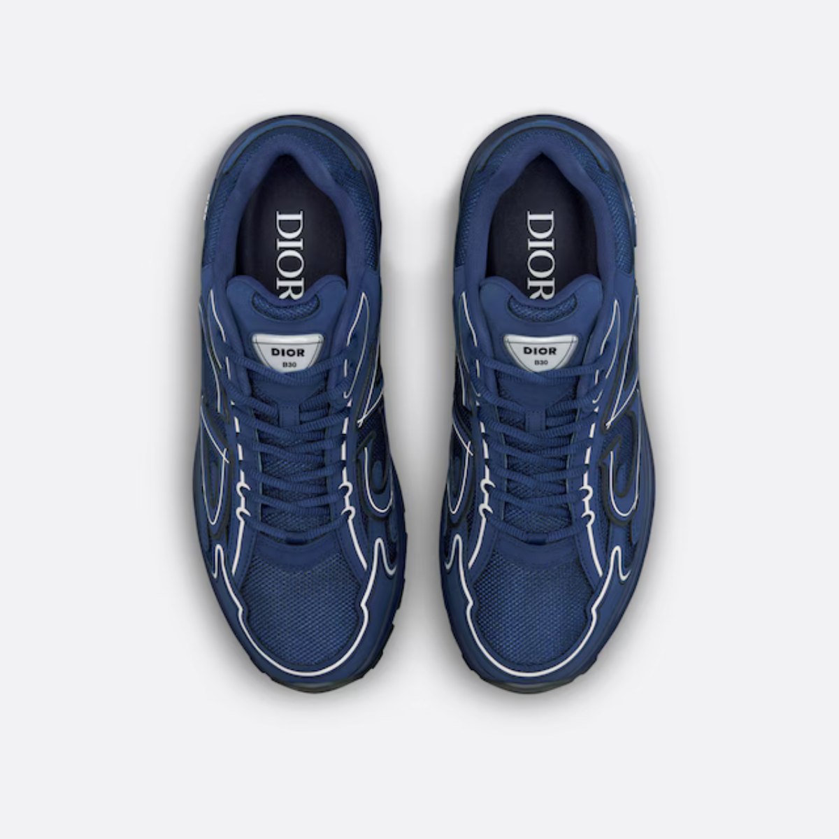 B30 Sneaker Modern Sporty – crafted in technical fabric, it is enhanced by a gray reflective CD30 signature – LUX VERSE Luxury Designer Fashion Outlet