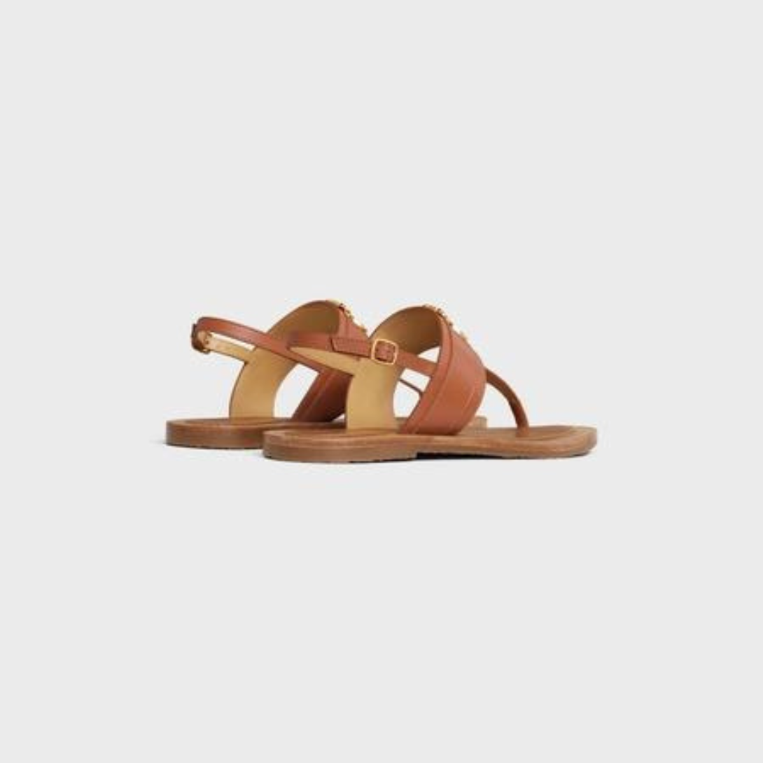 LYMPIA TRIOMPHE THONG in CALFSKIN – tHE SHOEADJUSTABLE UPPER STRAP WITH ENGRAVED BUCKLESADJUSTABLE – LUX VERSE Luxury Designer Fashion Outlet