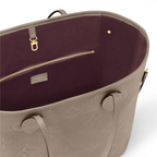 Neverfull MM Tourterelle Gray – with the side laces cinched, this roomy carryall becomes a stylish city bag – LUX VERSE Luxury Designer Fashion Outlet