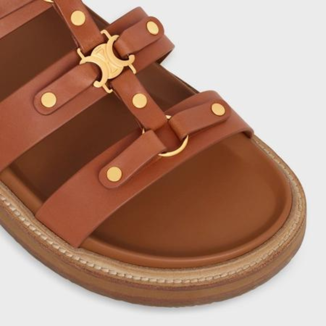 TIPPI SLIDE in CALFSKIN – 100% CALFSKIN - VEGETAL TANNING100% CALFSKIN LINING1.2 IN (30 MM) heelSTRAPS – LUX VERSE Luxury Designer Fashion Outlet
