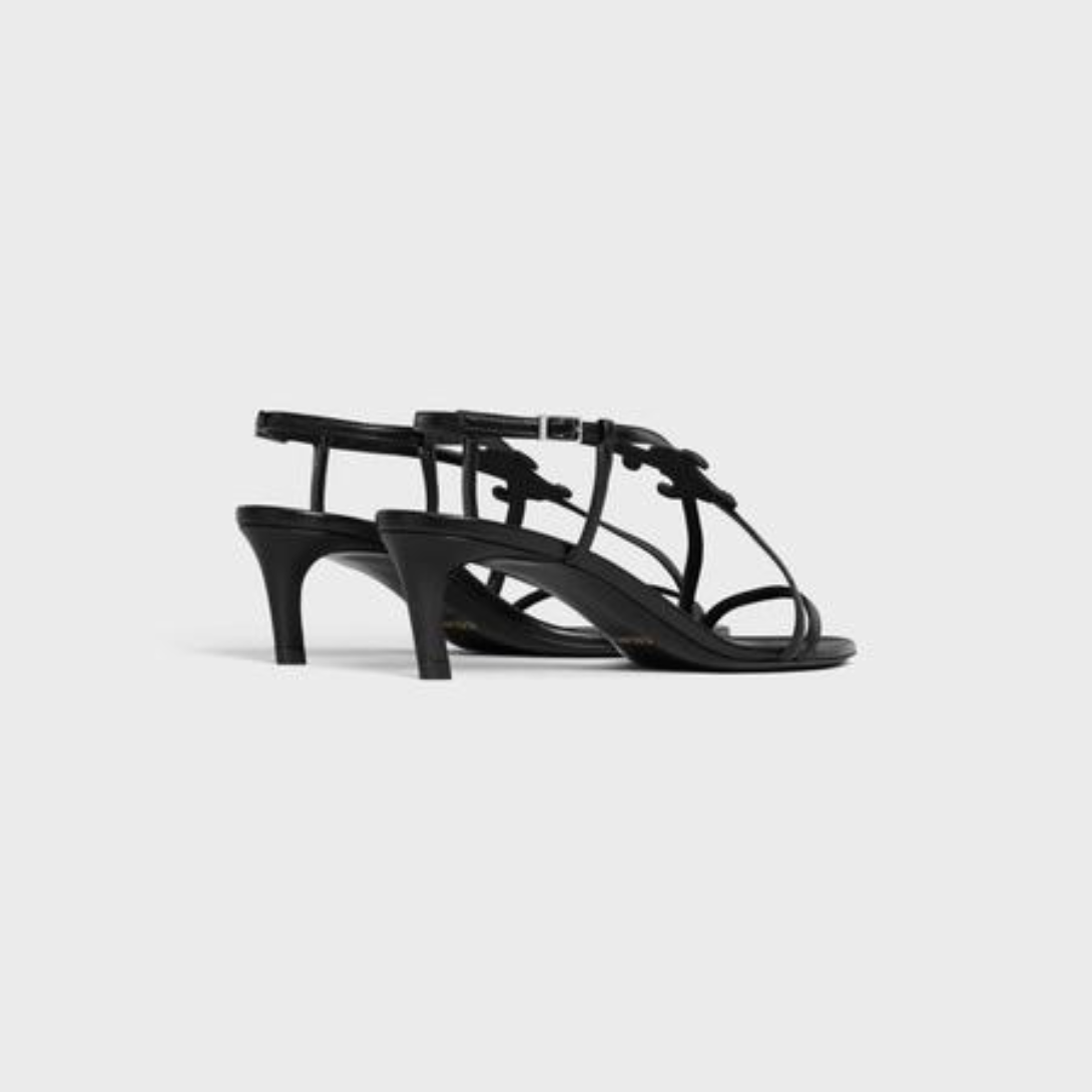 CUIR TRIOMPHE SANDAL in LAMBSKIN – heelSLIGHTLY INCLINED HEELCROSSED LEATHER STRAPSLARGE TRIOMPHE LEATHER – LUX VERSE Luxury Designer Fashion Outlet