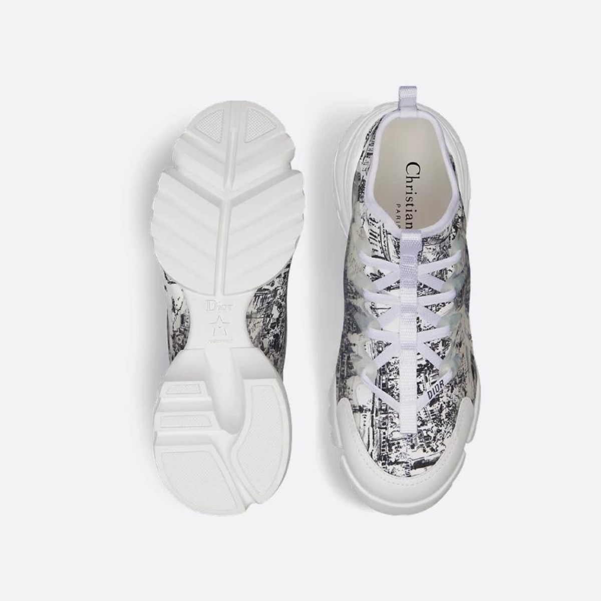 D-Connect Printed Fabric Sneaker – the D-Connect sneaker presents the collection's signature Paris Allover motif – LUX VERSE Luxury Designer Fashion Outlet
