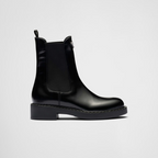 Brushed leather booties – these brushed leather booties are defined by the elasticized side gusset – LUX VERSE Luxury Designer Fashion Outlet