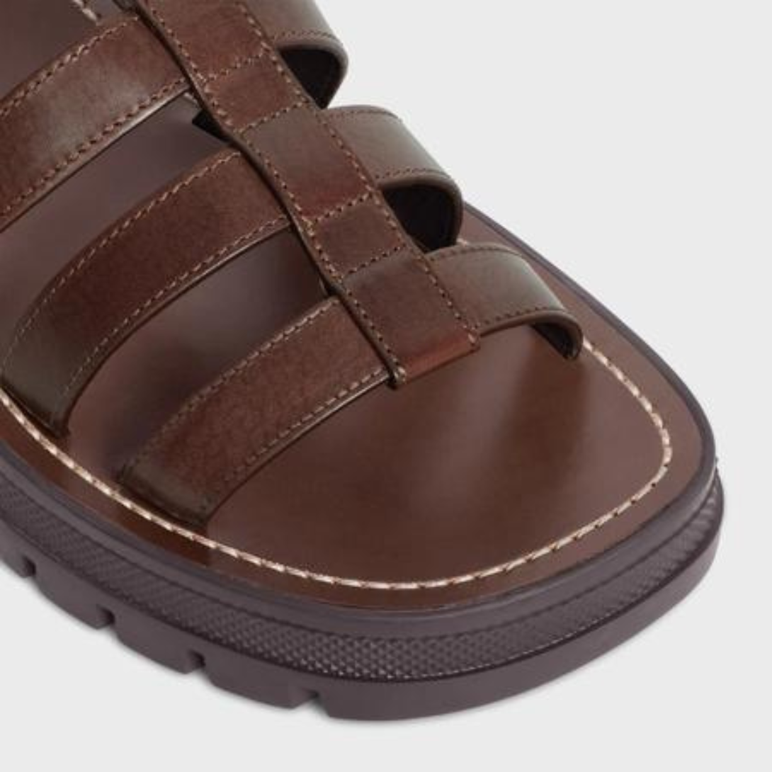 CLEA TRIOMPHE GLADIATOR SANDAL in CALFSKIN - VEGETAL TANNING – 100% CALFSKIN100% CALFSKIN LINING1.6 IN (40 MM) heelTRIOMPHE METAL PIECEEMBOSSED – LUX VERSE Luxury Designer Fashion Outlet