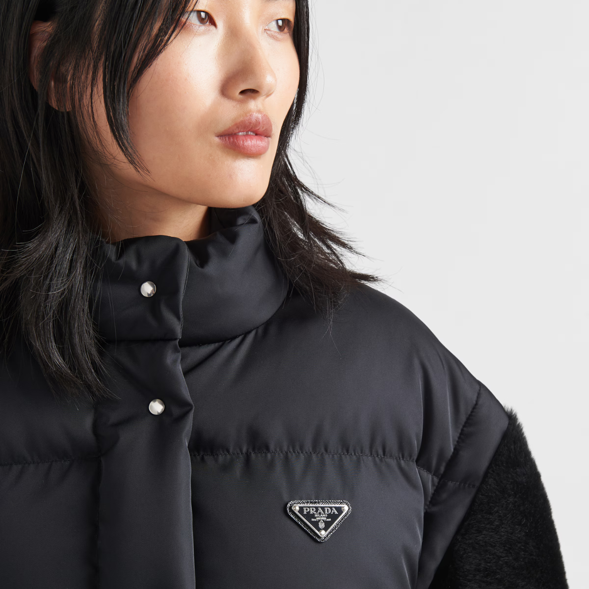Re-Nylon Down Cropped Jacket – this down jacket with contemporary allure combines the functionality of Re-Nylon, – LUX VERSE Luxury Designer Fashion Outlet