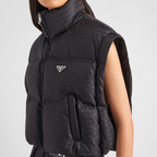 Re-Nylon cropped hooded down jacket – crafted from recycled nylon, this hooded down jacket not only keeps you warm but – LUX VERSE Luxury Designer Fashion Outlet