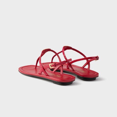 Patent leather thong sandals