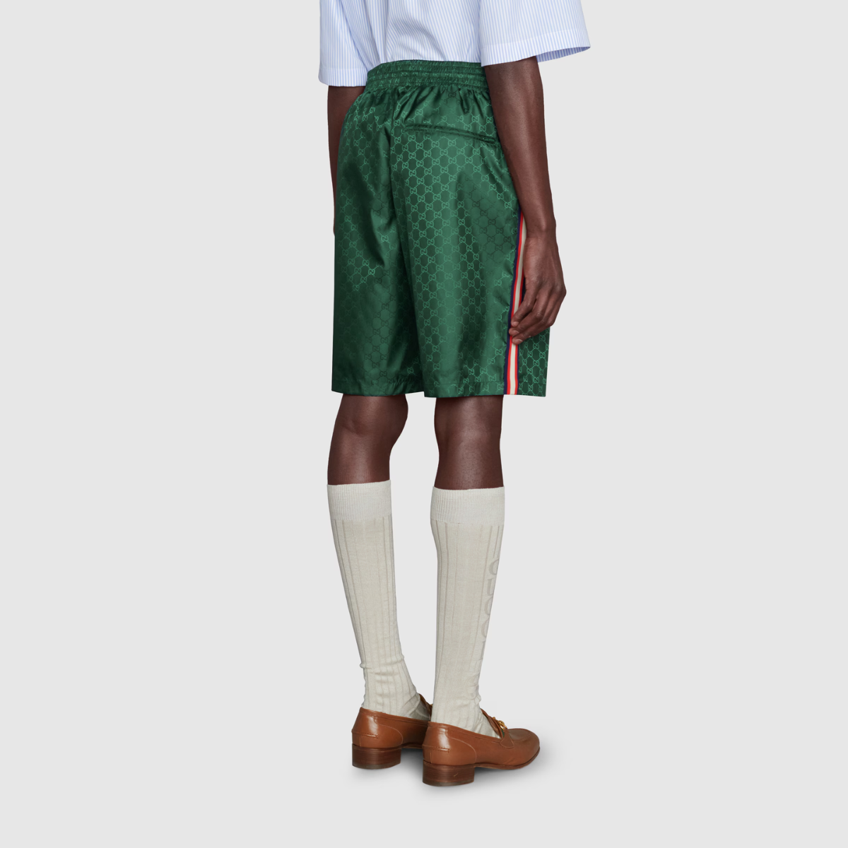GG NYLON JACQUARD SWIM Green SHORTS – gG nylon give these swim shorts a strong logo feel in celebration of the House's – LUX VERSE Luxury Designer Fashion Outlet