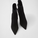 High-heeled suede booties – these elegant, feminine suede booties are characterized by the pointy toe – LUX VERSE Luxury Designer Fashion Outlet