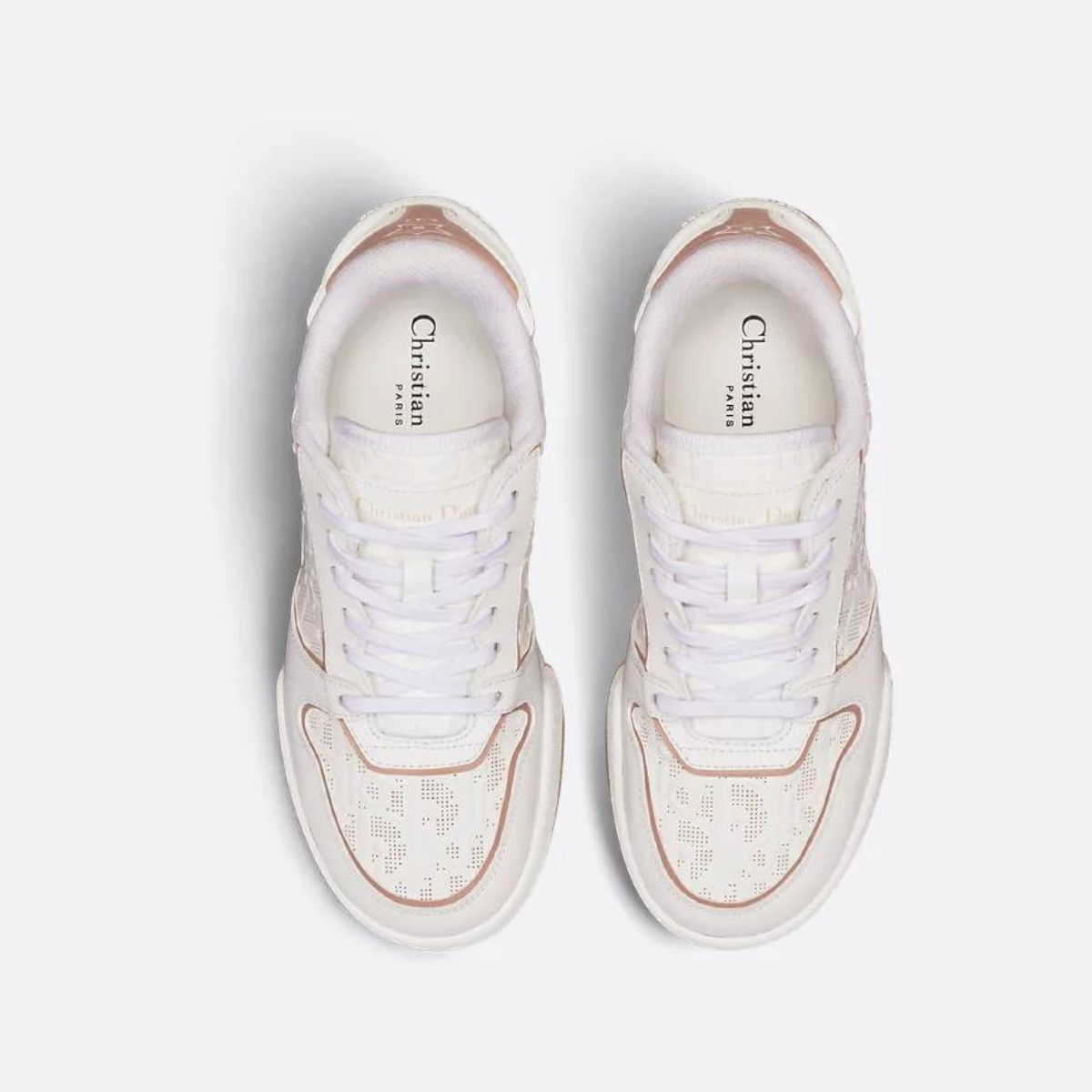 One Sneaker Perforated Calfskin – a star embellishes the heel, while the tongue features the'Christian PARIS'– LUX VERSE Luxury Designer Fashion Outlet