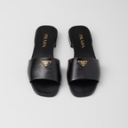 Saffiano patent leather slides – the distinctive crosshatch pattern of Saffiano leather, a signature material – LUX VERSE Luxury Designer Fashion Outlet