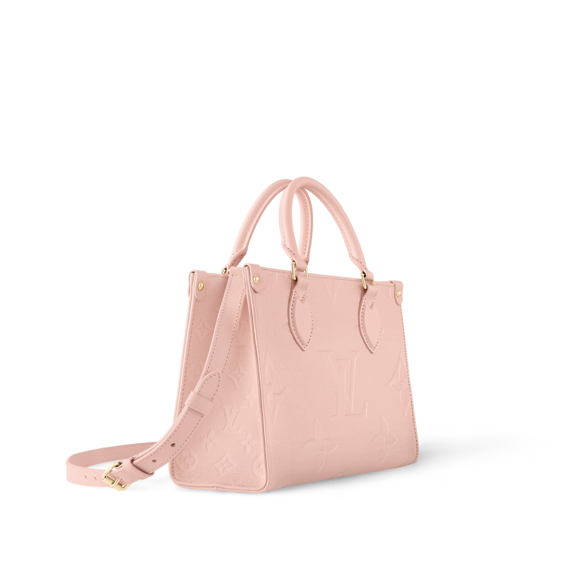 OnTheGo PM Pink Opale – the OnTheGo PM is a tote-style handbag made from pastel-colored Monogram Empreinte – LUX VERSE Luxury Designer Fashion Outlet