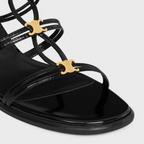 CLEMENCE MULTI TRIOMPHE SANDAL in GLOSSY CALFSKIN – tRIOMPHE ON THE UPPERADJUSTABLE BUCKLESLEATHER INSOLELEATHER OUTSOLE – LUX VERSE Luxury Designer Fashion Outlet
