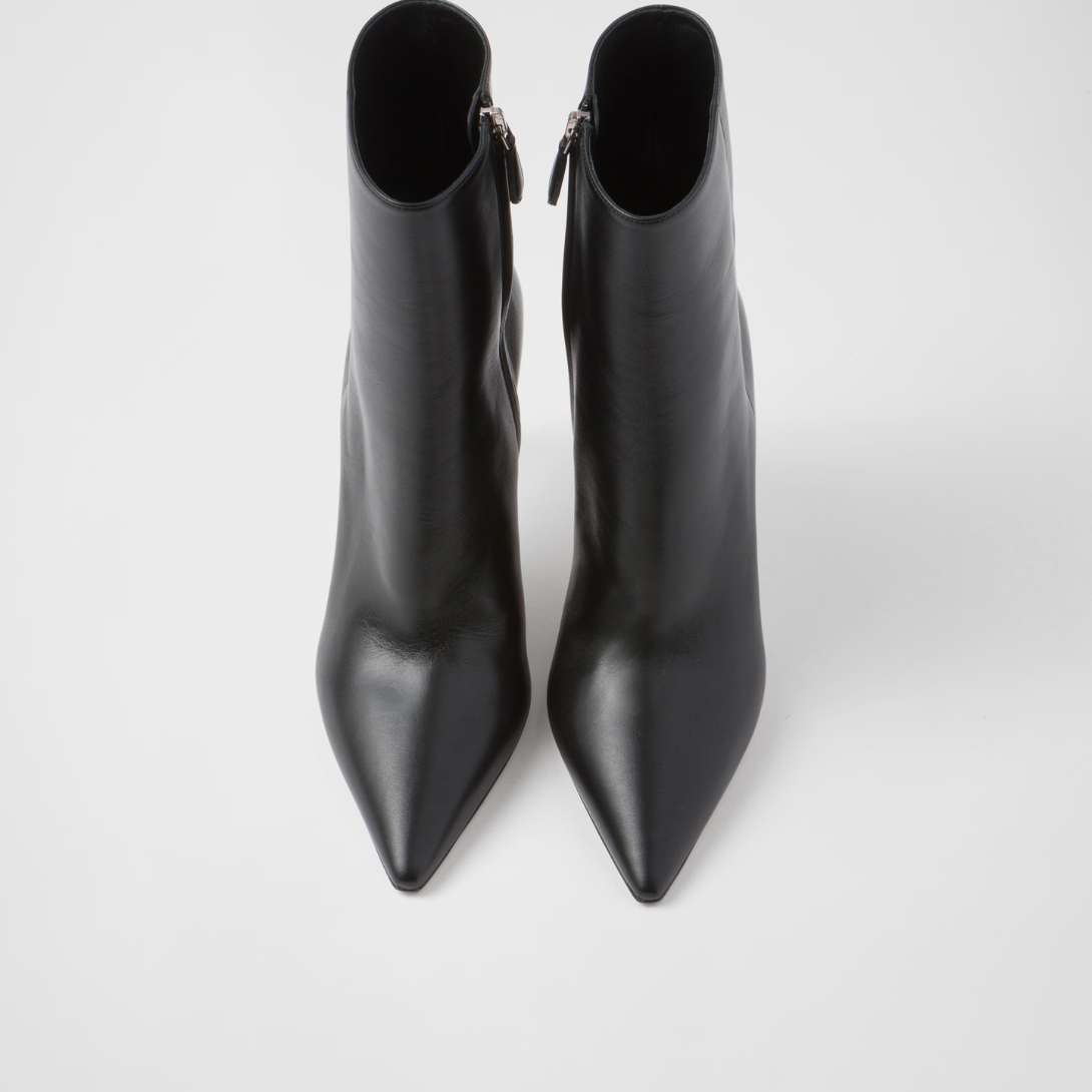 Nappa leather booties – these elegant, feminine soft nappa leather booties are characterized by the pointy – LUX VERSE Luxury Designer Fashion Outlet