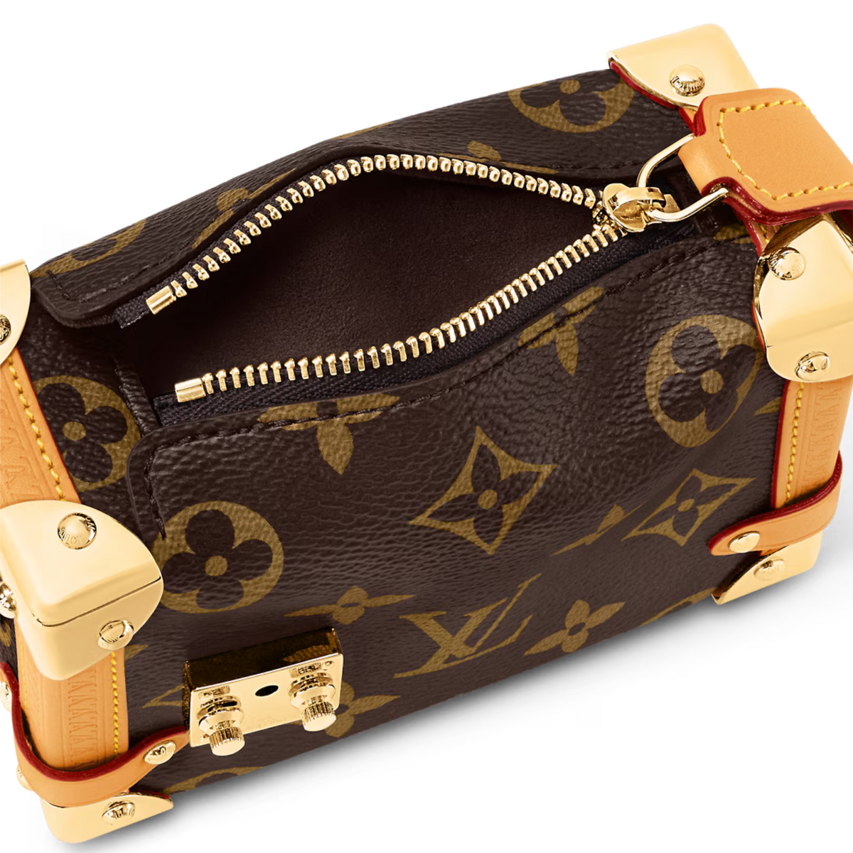 Pico Side Trunk – crafted from Monogram canvas with natural leather trim, it features the iconic – LUX VERSE Luxury Designer Fashion Outlet