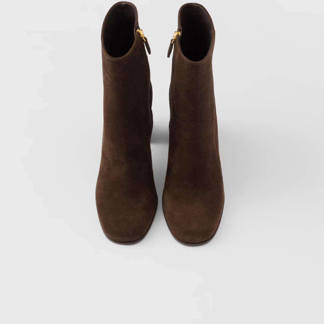 Suede Leather booties – leather lining Side zipper closure Boot leg: 16 cm Leather and rubber sole – LUX VERSE Luxury Designer Fashion Outlet