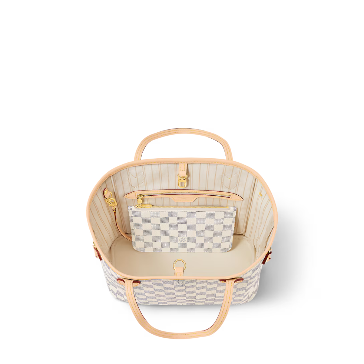 Neverfull MM Damier Azur canvas – crafted from Damier Azur canvas with natural cowhide trim, it is capacious yet not – LUX VERSE Luxury Designer Fashion Outlet