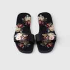 Printed satin slides – these flat sandals feature a sleek design, enriched by the sophisticated finish – LUX VERSE Luxury Designer Fashion Outlet