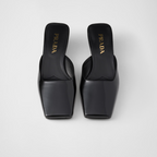 Patent leather mule – modernist lines and architectural volumes define the silhouette of these patent – LUX VERSE Luxury Designer Fashion Outlet