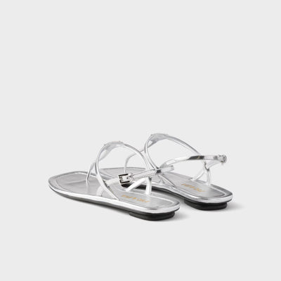 Patent leather thong sandals