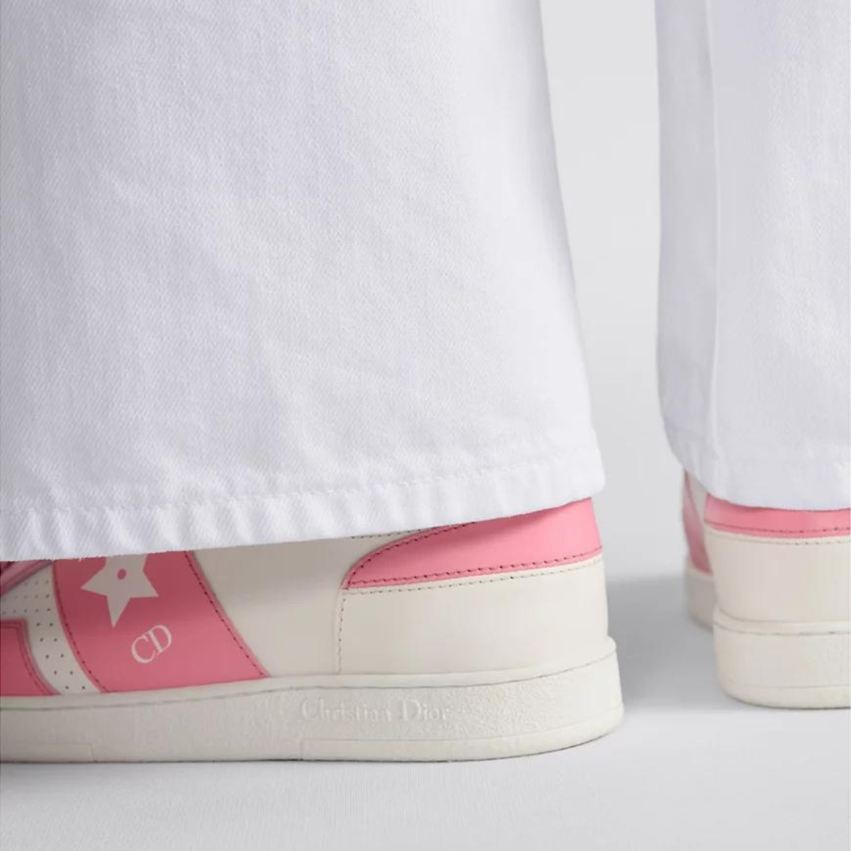 Elevated Star Sneaker – cD signature with white star on both sides White Christian Paris signature on – LUX VERSE Luxury Designer Fashion Outlet