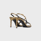 SOIR CRISS CROSS SANDAL WITH TRIOMPHE in LAMBSKIN – 100% LAMBSKIN100% Goatskin Lining3.3 IN (85 MM) heelALMOND TOE SHAPEMETAL – LUX VERSE Luxury Designer Fashion Outlet
