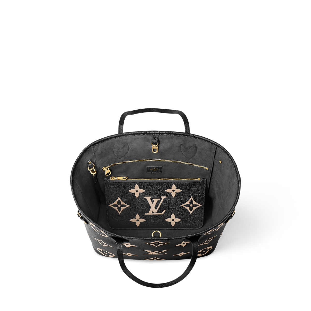 Neverfull MM Black – ideal for everyday use, the roomy Neverfull MM tote bag is made from black cowhide – LUX VERSE Luxury Designer Fashion Outlet