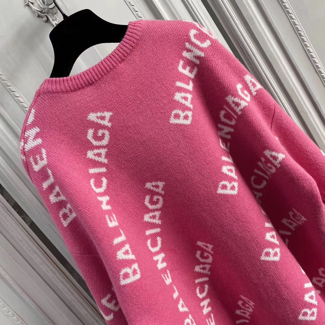 Schwarzes Jacquard-Rundhals-Sweatshirt mit Text-Print – Herren