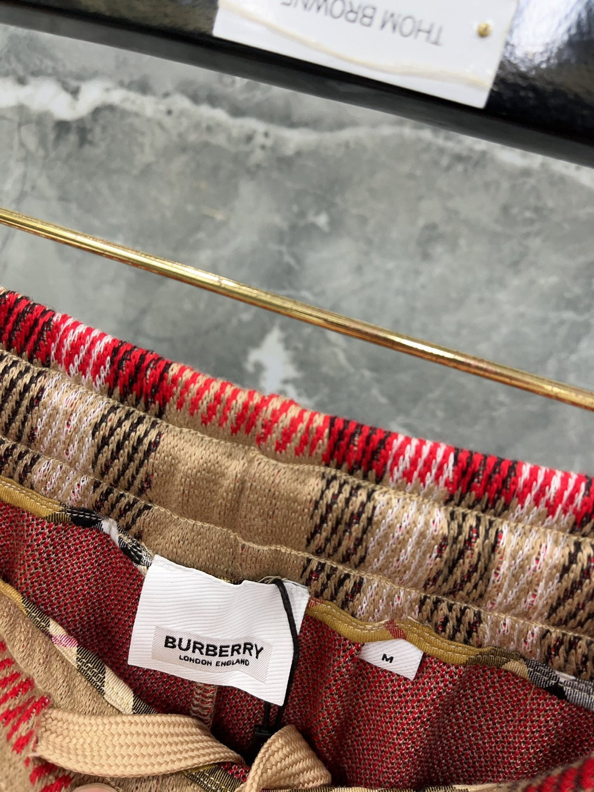 Marineblauer Baumwoll-Karo, weit - Herren