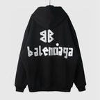 Schwarzer Pullover aus Baumwolle mit Rückenprint – Herren