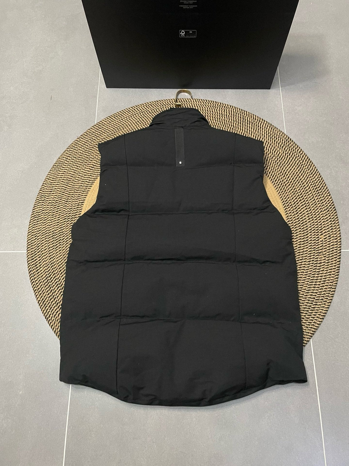 Schwarzes Nylon-Gilet mit Logo – Herren