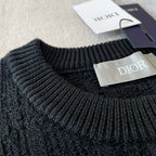 Schwarzer Rollkragenpullover aus Wolle mit Zopfmuster – Herren