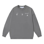 Schwarzes Crewneck mit Baumwollmotiv – Herren