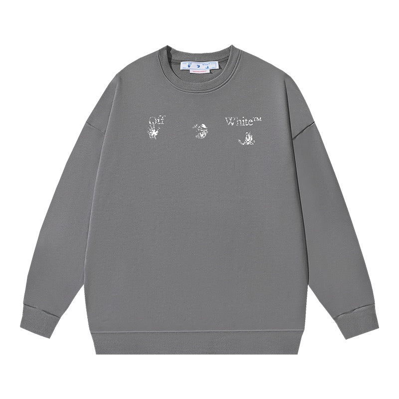 Schwarzes Baumwoll-Rundhals-Shirt mit Streumuster – Herren