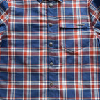 Blaues Flanell-Langarmshirt mit Print auf den Ärmeln – Herren