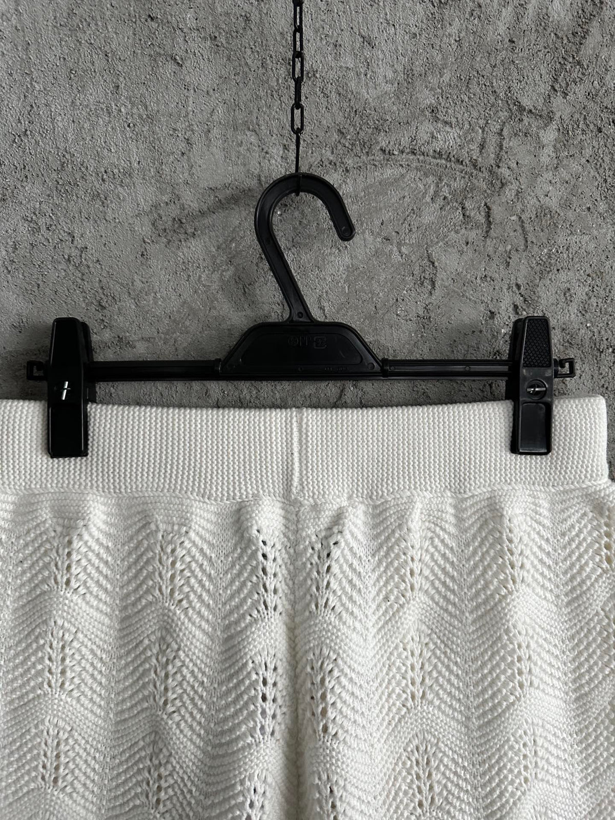 White Knit Pointelle Drawstring - Men's