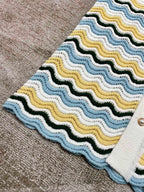 Blaues Chevron Strickhemd – Herren
