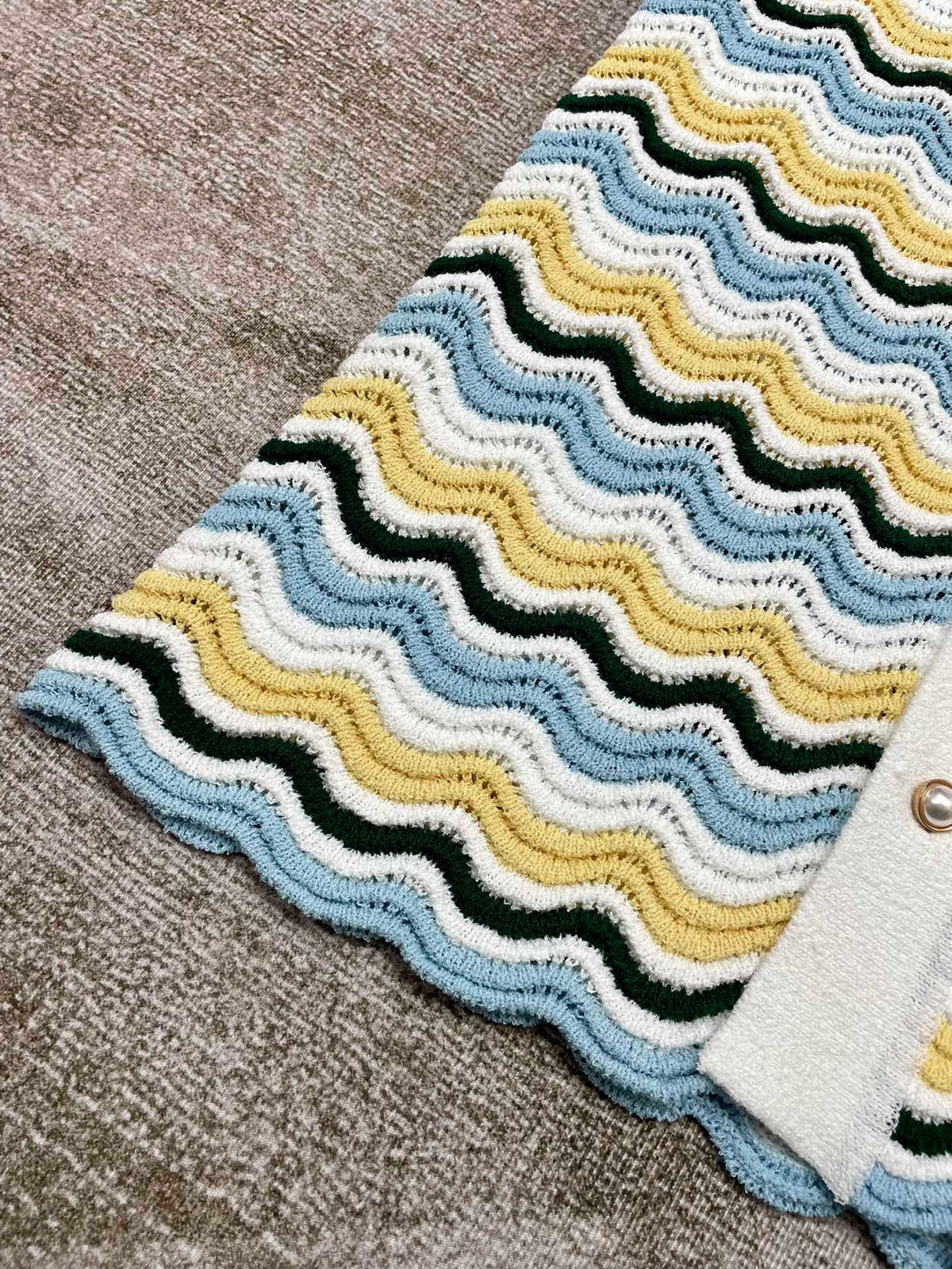 Blaues Chevron Strickhemd – Herren