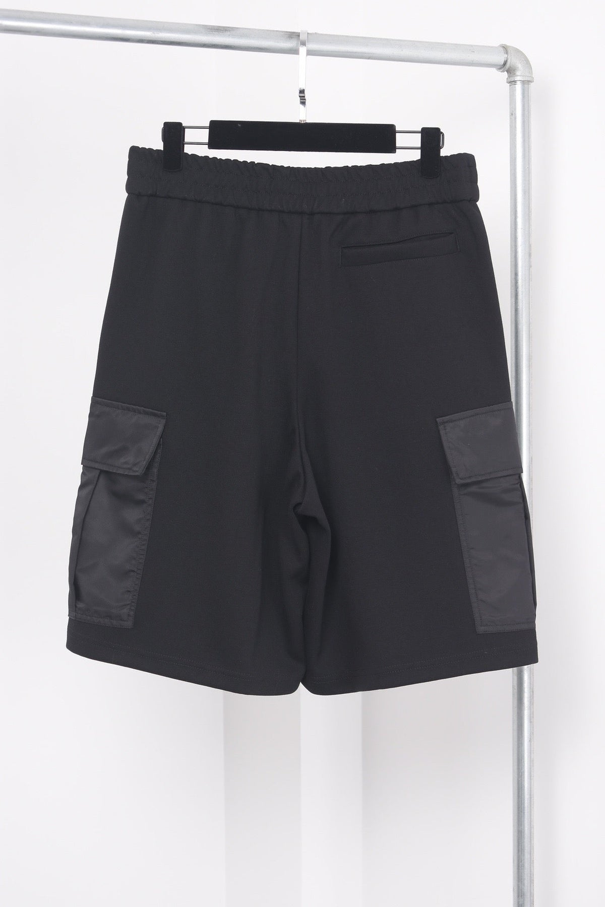 Black Cotton Panelled Cargo - Men's