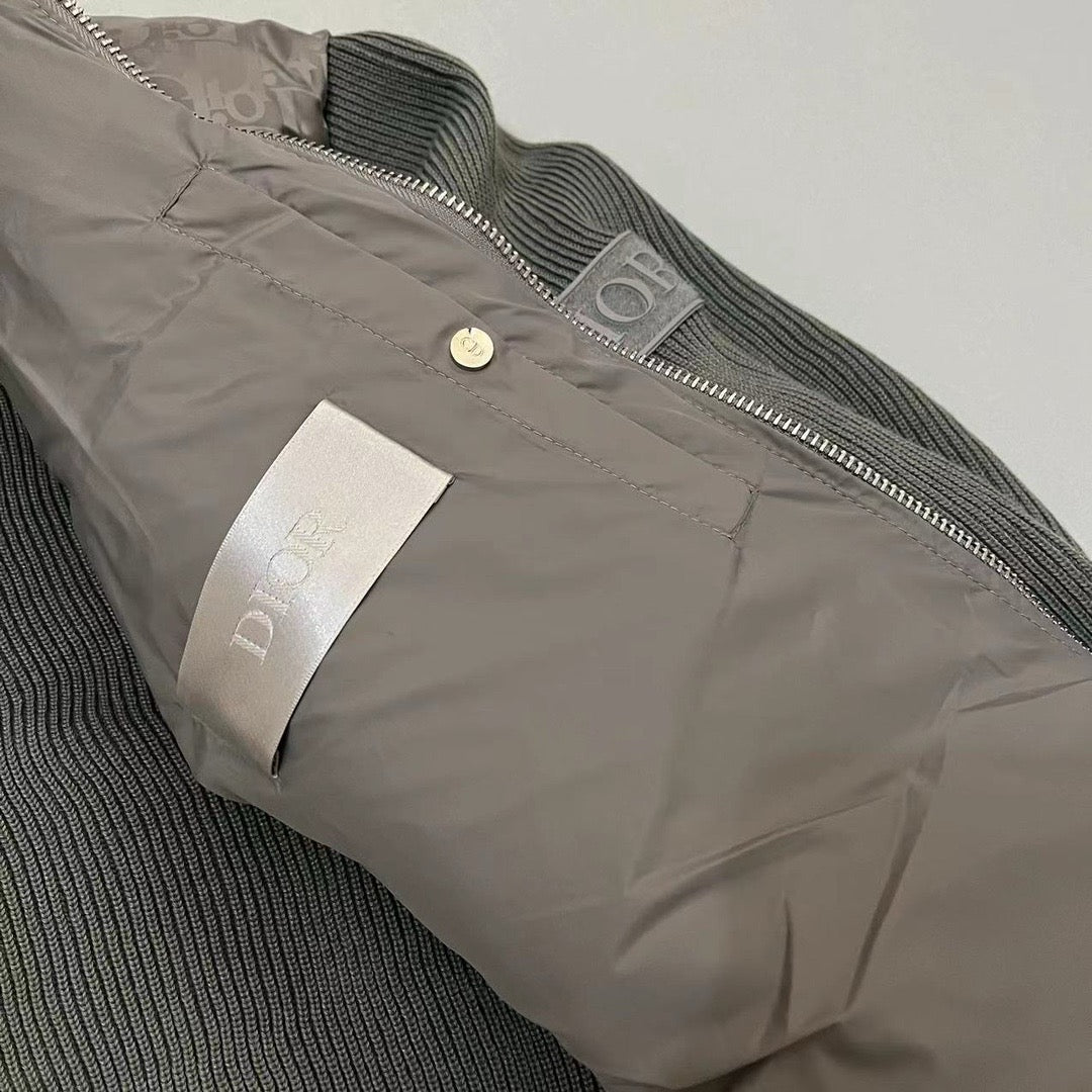 Marineblau Nylonstrickärmel Gesteppt - Herren
