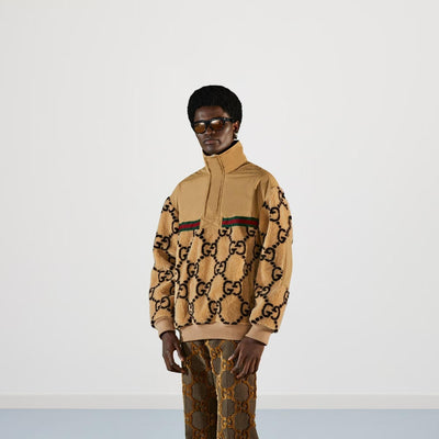 GG JACQUARD HALF-ZIP JACKET - LUX VERSE - Luxury designer fashion outlet