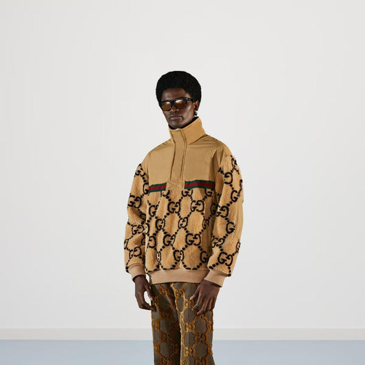 GG JACQUARD HALF-ZIP JACKET - LUX VERSE - Luxury designer fashion outlet