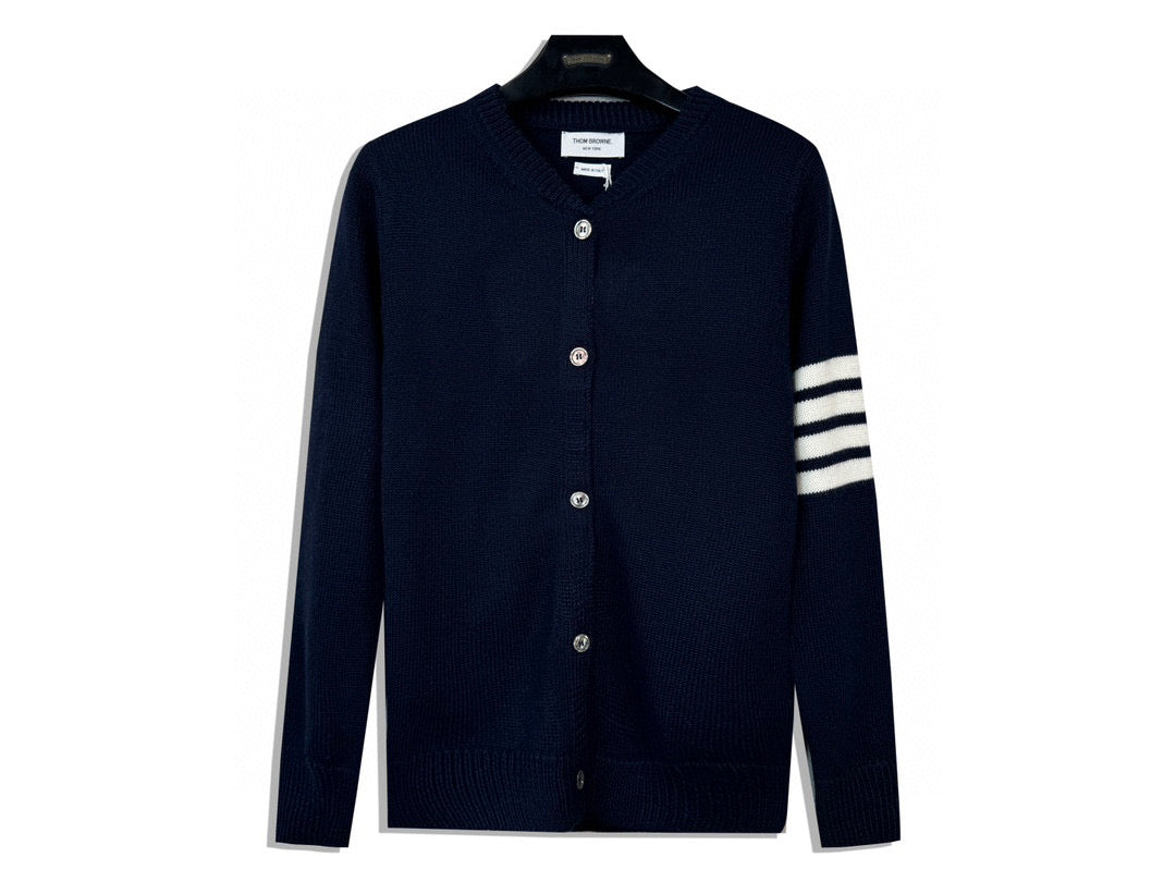 4-Bar Cardigan Navy Knit - Men's