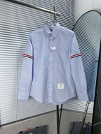 Blaues Oxford-Langarmhemd aus Baumwolle – Herren