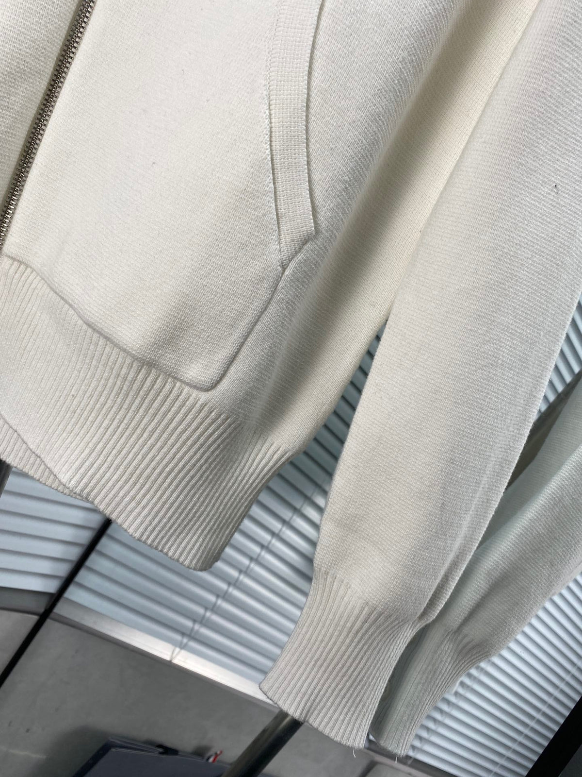 Navy Cotton Striped Sleeve Zip-Through - Men's